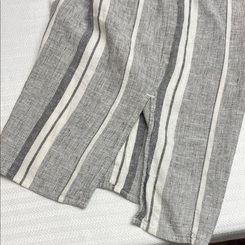 Anthropologie Cloth & Stone Jumpsuit Romper Linen Striped Cottage Beachy Medium - Picture 8 of 13